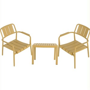 GlasFlength Accent Chairs Combination Of Sofa And Table Set Convenient Setup Indoor Outdoor For Living Room, Yellow, 25"*20.47"*27.56" - 1 of 4