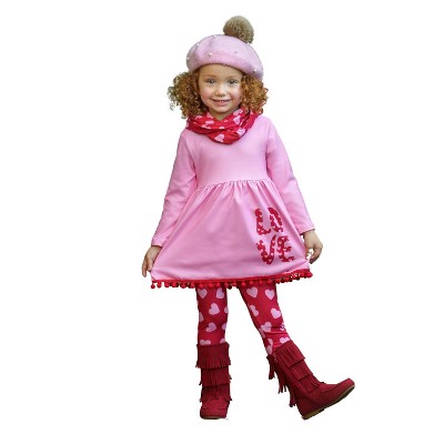 Girls Love Obsessed Tunic, Scarf And Legging Set - Mia Belle Girls : Target