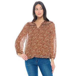 WEST K Women's Nova Chiffon Ruffle Long Sleeve Blouse - 1 of 4