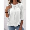 Imily Bela Color Block Womens Tunic Tops Oversized Cotton Tee Loose Fit Crew Neck Half Sleeve - 3 of 4