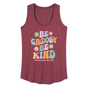 Women's - Instant Message - Be Goovy Be Kind; and Live Your Best Life Graphic Racerback Tank - 1 of 4