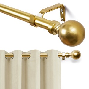 Deconovo 1-Inch Adjustable Curtain Rod with Modern Ball Finials – Includes Mounting Hardware - 1 of 4