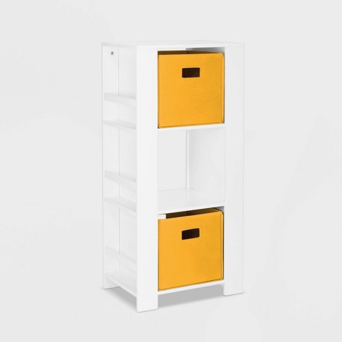 Kids Book Nook Collection Cubby Storage Tower And Bookshelves With 2 Bins Golden Yellow Riverridge Target