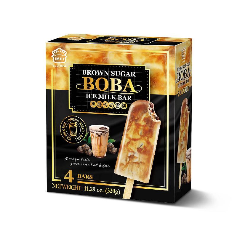 I MEI Boba Ice Bar Frozen Brown Sugar Ice Milk Bar - 11.29oz/4ct, 1 of 9