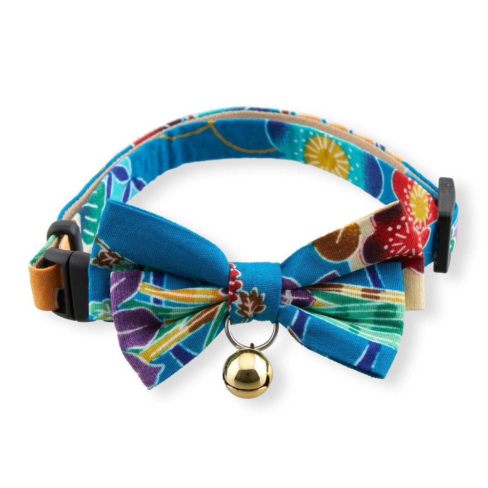 Necoichi Yukata Bow Tie Cat Collar - Blue