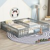 Double Twin Floor Bed with Fence and Guardrails for Bedroom - 2 of 4