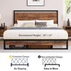 Bed Frame with Wood Headboard & Footboard, Rustic Brown Platform Bed with Under-Bed Storage, No Box Spring Needed - 3 of 4