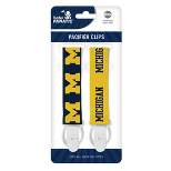 BabyFanatic Officially Licensed Unisex Pacifier Clip 2-Pack - NCAA Michigan Wolverines - Officially Licensed Baby Apparel