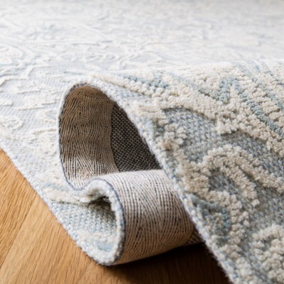 Gray and Beige Handmade Wool Abstract 4' x 6' Area Rug