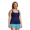 Lands' End Women's Mastectomy Chlorine Resistant Square Neck Tankini Top Swimsuit Adjustable Straps - 4 of 4