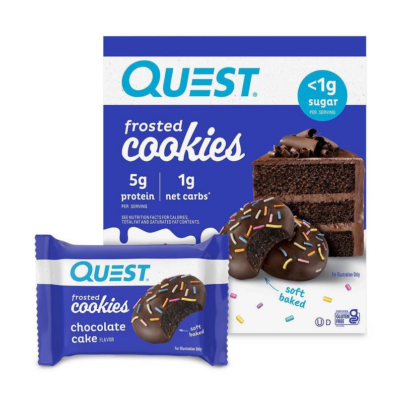 Quest Nutrition 5g Protein Frosted Cookie Snack - Chocolate Cake - 8ct, 4 of 12