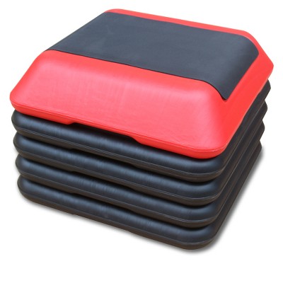 BestParts Commercial 550LB Adjustable Aerobic Step Platform w/4 Risers - Non-Slip Red