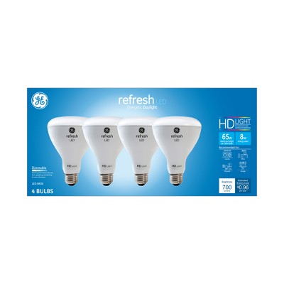 General Electric 4pk Ca Refresh LED Light Bulb Dl BR30 Reflector Dimming