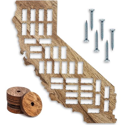 Bright Creations California Wood Wine Cork Holder Board Map Wall Decor