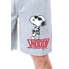 Peanuts Mens' Snoopy Rocker Cool Punk Character Sleep Pajama Shorts Grey - 2 of 4