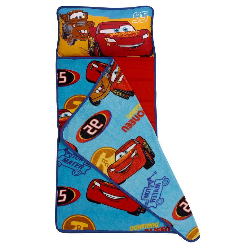 Disney Cars Radiator Springs Blue and Red Lightning McQueen and Tow-Mater Toddler Nap Mat, 2 of 8