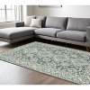 Slate Gray And Ivory Wool Oriental Hand Hooked Area Rug - 2 of 4