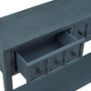ORRD 60" Rustic Console Table with 4 Drawers, Sofa Table Entryway Storage with Solid Wood Frame and Bottom Shelf for Living Room & Hallway（Espresso） - 3 of 4