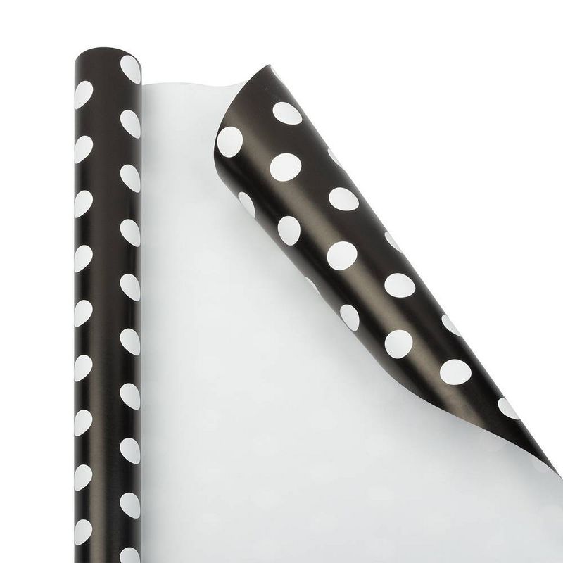 JAM Paper &#38; Envelope 2ct Dotted Gift Wrap Rolls Black/White, 4 of 7