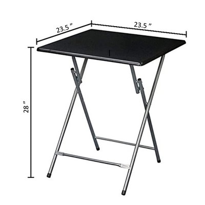 Extra Large Black Metal Folding TV Tray Table