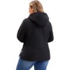 Women's Plus Size Windbreaker Zip Up Buttons Waterproof Hooded Casual Trench Coats with Pockets - Agnes Orinda - 4 of 4