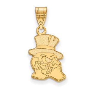 Black Bow Jewelry 10k Yellow Gold Wake Forest Demon Deacons NCAA Medium Pendant - 1 of 3