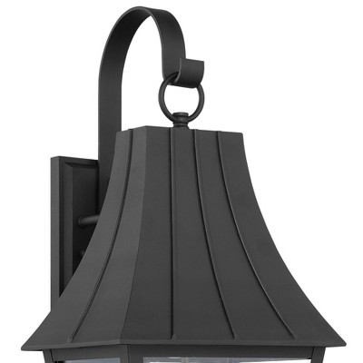 Chateau Grande Black and Gold 2-Light Outdoor Wall Sconce with Glass Shade