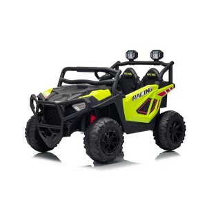 Jojoka 24V 2-Seater Electric UTV for Big Kids, 4-Wheeler Suspension,3 Speeds, Remote Control, Bluetooth, LED Lights - 1 of 3