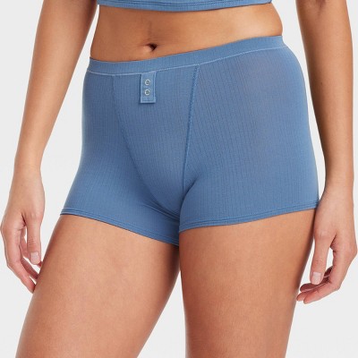 Women's Modal Blend Stretch Boy Shorts - Auden™ Blue M