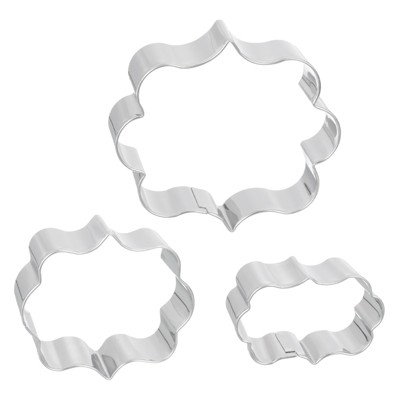 Unique Bargains Versatile Stainless Steel Durable Dishwasher Safe Cookie Cutter Set Silver Tone 3 Pcs