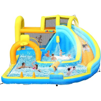 20ft Slip & Slide Water Park For Backyard - Heavy Duty With 2 Boogie Boards & Sprinkler (Kids Summer Toy)