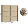Shoe Cabinet with Flip-Down Doors - Space-Saving Entryway Organizer with Adjustable Shelf, Wooden Shoe Storage - 2 of 4