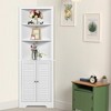 Costway Bathroom Corner Floor Cabinet Tall Bathroom Storage Cabinet w/ Shelves - 4 of 4