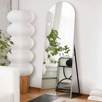 71"x27"Large Arched Full Size Mirror With Stand,Floor Mirror Arched，Metal Arch Full Length Mirror,Freestanding Mirror-The Pop Home