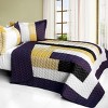 Slickblue Full/Queen Bedding, 100% TC Fabric, Handmade Patchwork Quilt Set, Reversible, Vermicelli Quilted, 3PC - 2 of 4