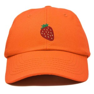 Dalix Strawberry Embroidered Cotton Dad Hat Fruit Adjustable Casual Baseball Cap Nature Womens - 1 of 4