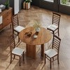 HOMCOM Wooden Dining Chairs Set, Farmhouse Upholstered Kitchen Chairs with Rubber Wood Frame for Living Room, Dining Room - 3 of 4