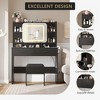 Makeup Vanity with Sliding Mirror, 3 Lighting Modes Adjustable Vanity Desk with Charging Station and Soft Cushioned Stool, 2 Drawer Modern Makeup - 3 of 4