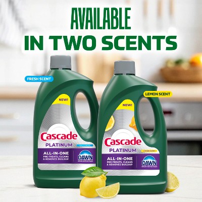Cascade Lemon Platinum Gel Dishwasher Detergents - 75oz