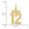 Black Bow Jewelry 14k Yellow Gold, Jersey Collection, Small Number 12 Pendant - 4 of 4