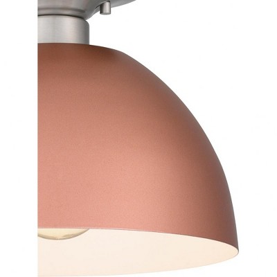 Matte Rose Gold Glass Bowl Semi-Flush Mount Light