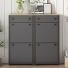 KTMBDW Shoe Cabinet Set of 2, Entryway Organizer with 2 Flip Drawers and Adjustable Panel, Hidden Wood Shoe Cabinet for Entryway Hallway - 2 of 4
