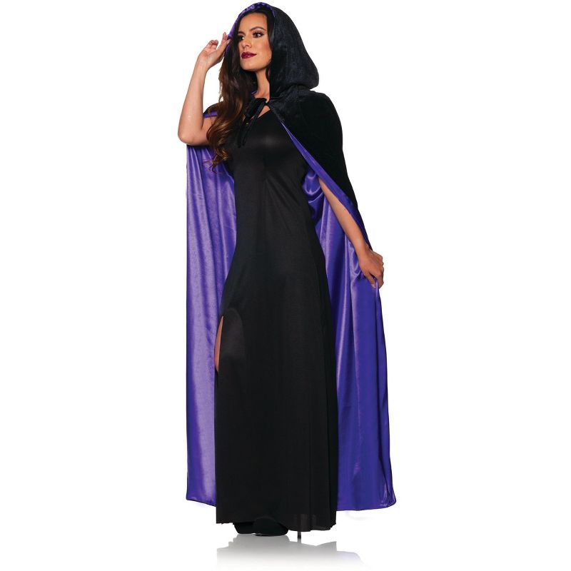 Underwraps Costumes Black & Purple Adult Costume Cape | One Size, 1 of 2