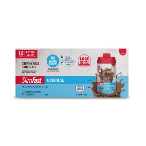 SlimFast Milk Chocolate Original Tetra Protein Shake - 12pk/11 fl oz - 1 of 4