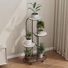 Metal Plant Stand with Wheels, Tiered Corner Shelf for Indoor Plants, Patio, Bedroom, Living Room, Balcony - 3 of 4