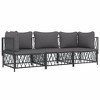 vidaXL 3-Piece Patio Lounge Set, Anthracite Woven Fabric and Steel Frame, Modular Design, Comfortable Cushions Included, Outdoor Garden Furniture - 3 of 4