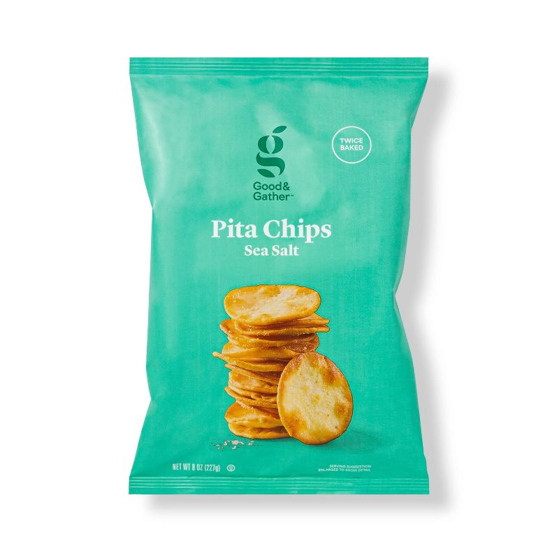 Sea Salt Pita Chips - 8oz - Good &#38; Gather&#8482;, 1 of 7