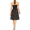 LA LEELA Women's Casual Beach A line Slit Smocked Mini Dress Tube Top Evening Short Strapless Christmas Tree Dress for Women One Size Ebony Xmas Theme - 4 of 4