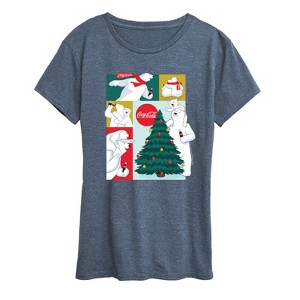 Women's - Coca-Cola - Christmas Tree Polar Bears Short Sleeve Graphic T-Shirt - 1 of 4