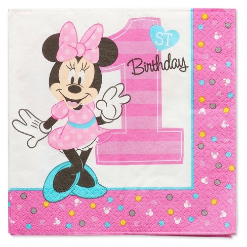 16ct Minnie Mouse 1st Birthday Lunch Napkins Target